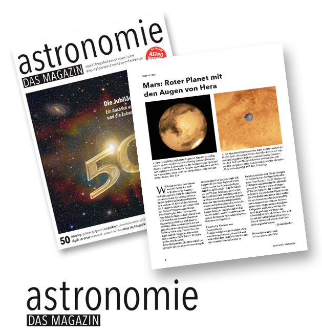 AstronomieMag's tweet photo. Nachrichten

Mars: Roter Planet mit den Augen von Hera

Den Artikel von Daniel Fischer findet ihr in der aktuellen Jubiläumsausgabe 50 von astronomie - DAS MAGAZIN. 🤩

Bestellung Einzelheft https://t.co/rHzq7KTPP7

ABO https://t.co/irv3nnQgE8 https://t.co/m466nVhPeZ