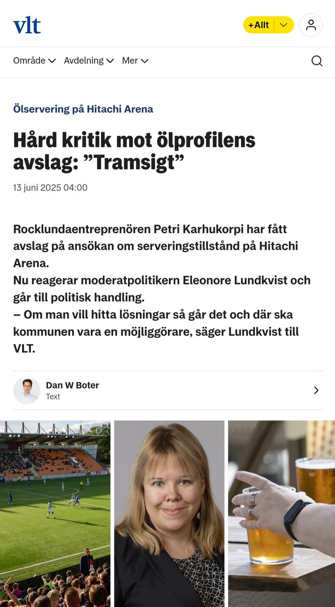 Vuxna människor ska kunna ta en kall öl på en elitfotbollsmatch en varm sommardag i Västerås.