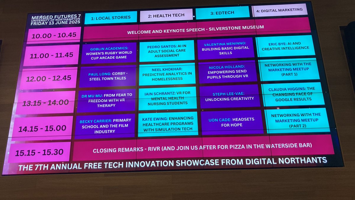 <a href="/CADEatUON/">(CADE) Centre for Active Digital Education</a> is on the road again at #MergedFutures7 <a href="/UniNorthants/">UniofNorthampton</a> - expect fantastic sessions during the day at one of the best tech showcases 🎉