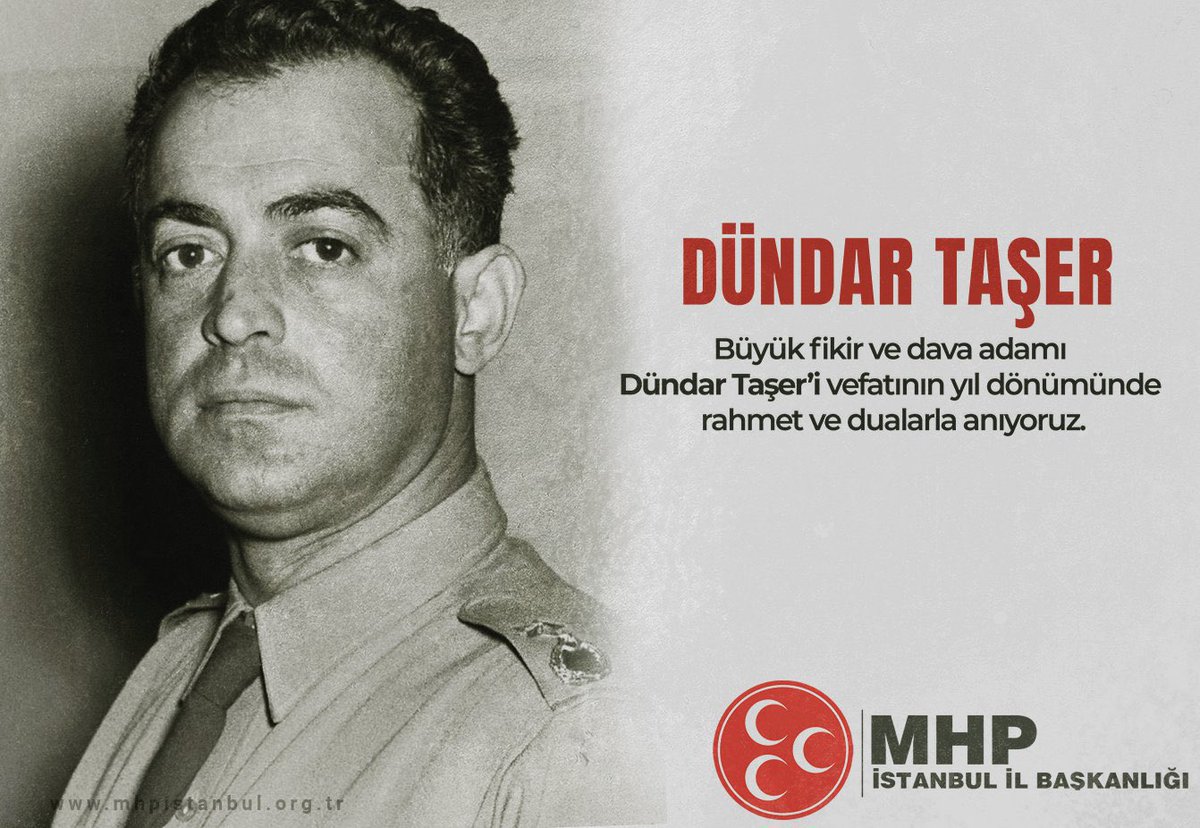 Büyük Fikir ve Dava Adamı DÜNDAR TAŞER'i Vefatının Yıl Dönümünde Rahmet ve Dualarla Anıyoruz.