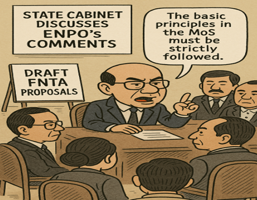 A02Awomi's tweet photo. Nagaland State Cabinet reaffirms that the basic principles laid out in the MoS must guide the draft Frontier Nagaland Territory Authority (FNTA) proposals. ENPO’s comments discussed in detail. #Nagaland #ENPO #FNTA #Governance https://t.co/D4TCpkYn5t