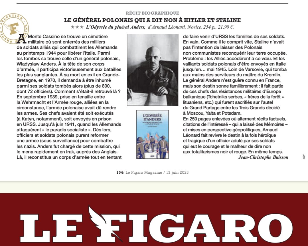 Merci beaucoup à <a href="/jchribuisson/">J-Christophe Buisson</a> pour son article dans le <a href="/FigaroMagazine_/">Le Figaro Magazine</a> de ce vendredi 13 juin 2025 sur mon ouvrage L'odyssée d'#Anders aux éditions Novice <a href="/TimotheGuilloti/">Timothé Guillotin</a>