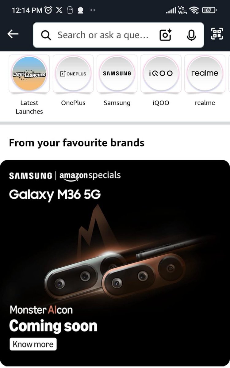 Guys, We have spotted a M series banner on Amazon, seems like the M3x series is back. 
It's probably Galaxy M36. What do you think.
#samsunggalaxyM36 #galaxyM36