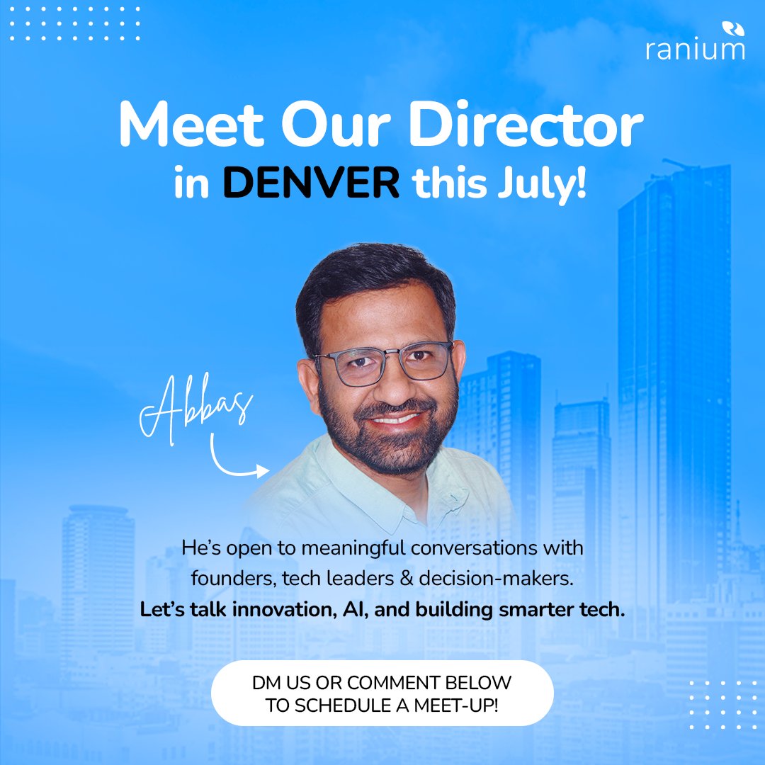 Our Director <a href="/_abbas/">Abbas Ali</a> will be in Denver this July!

If you’re interested in talking Business Automation, AI solutions, solving a business challenge, or just want a great tech conversation — he’d love to connect.

📩 DM to meet up!
