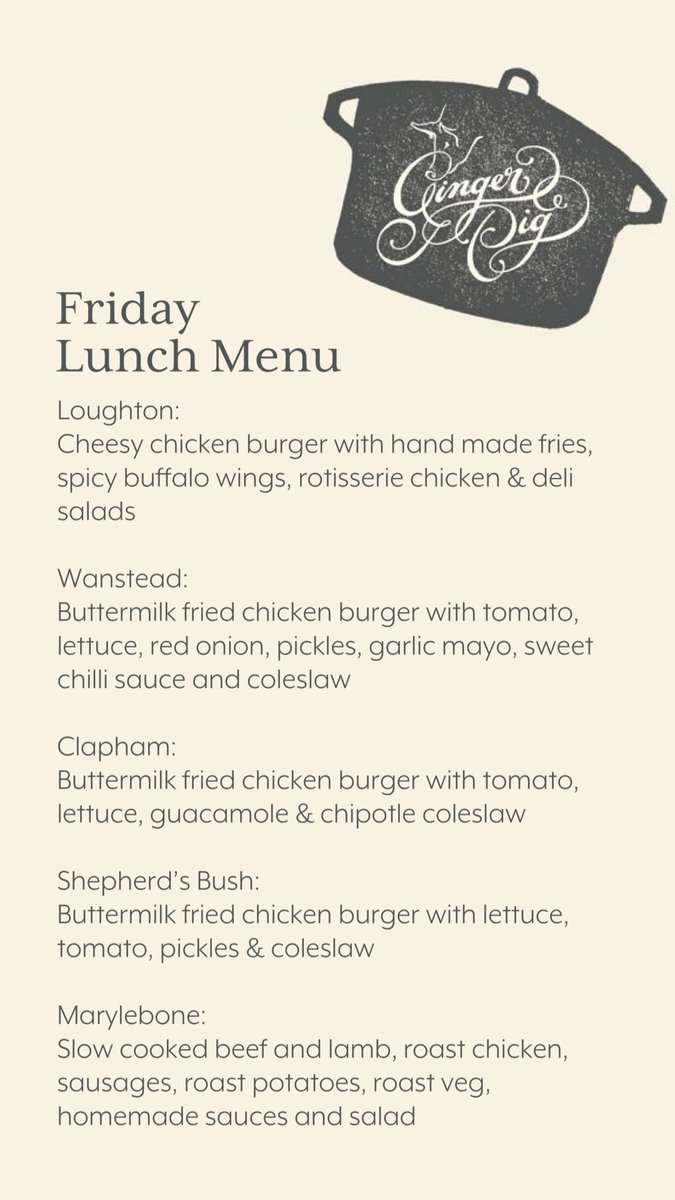 Happy Friday! Celebrate the end of the week in style with our lunch menu…