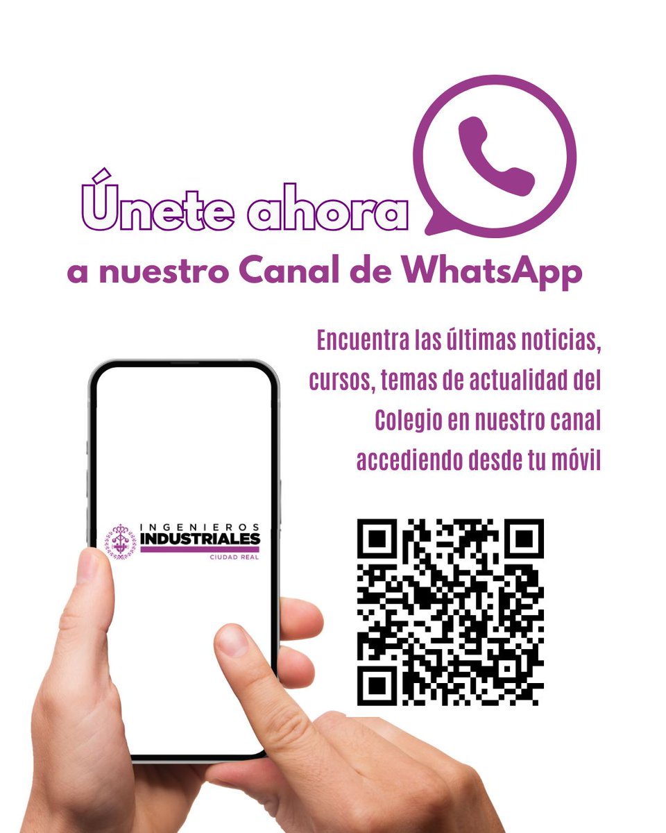 COIIMCREAL's tweet photo. Únete ya!! Para estar al día de las noticias de tu Colegio.
#coiimciudadreal #colegioingenierosindustrialescr #ciudadreal https://t.co/7KW7naw4hP