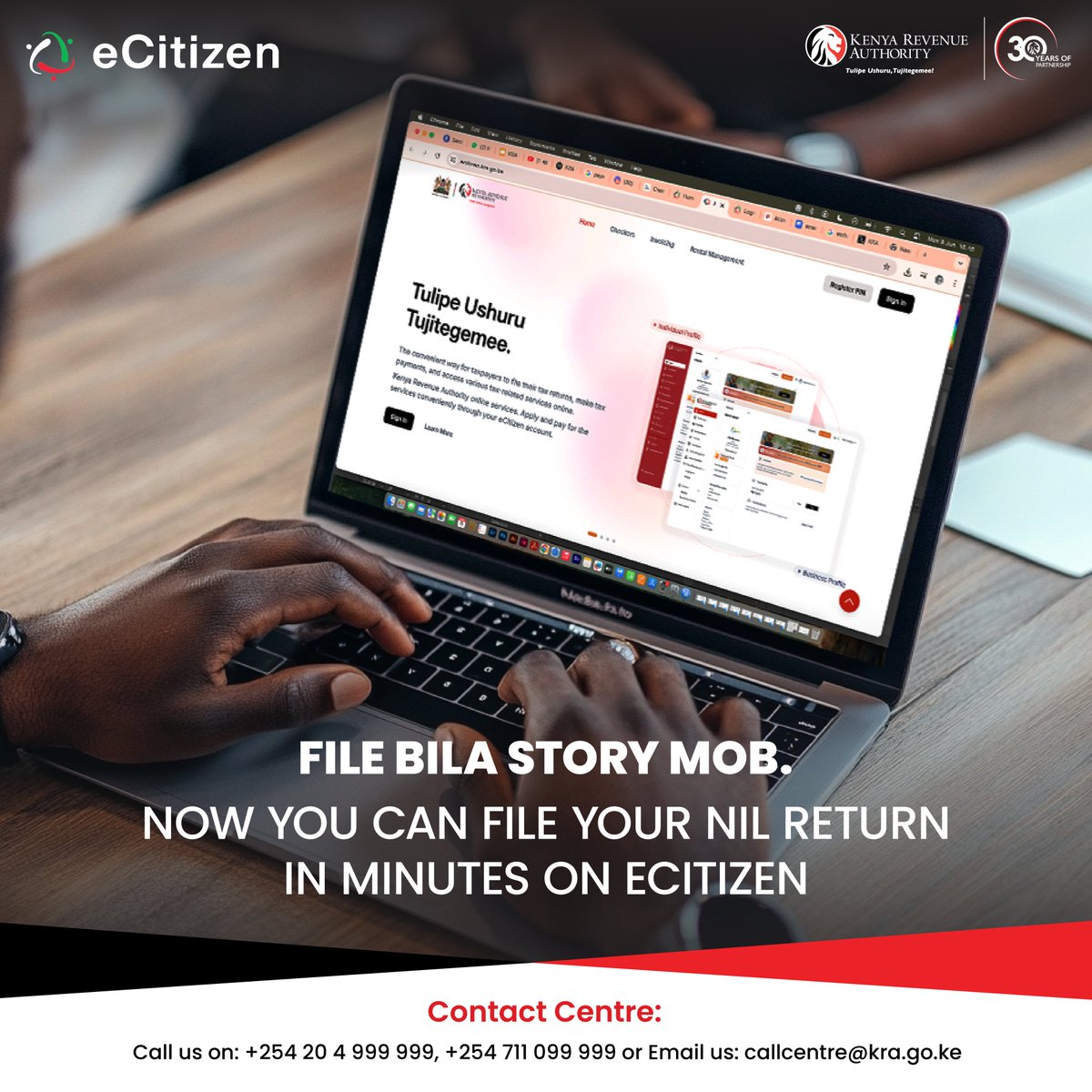 Kama hukuwa na income for the year 2024, bado lazima ufile NIL return.

You can now file NIL returns on eCitizen ecitizen.kra.go.ke
Taxes hazijawai kua rahisi hivi.

#KRAFilingSeason2025 #JiondoleeJam