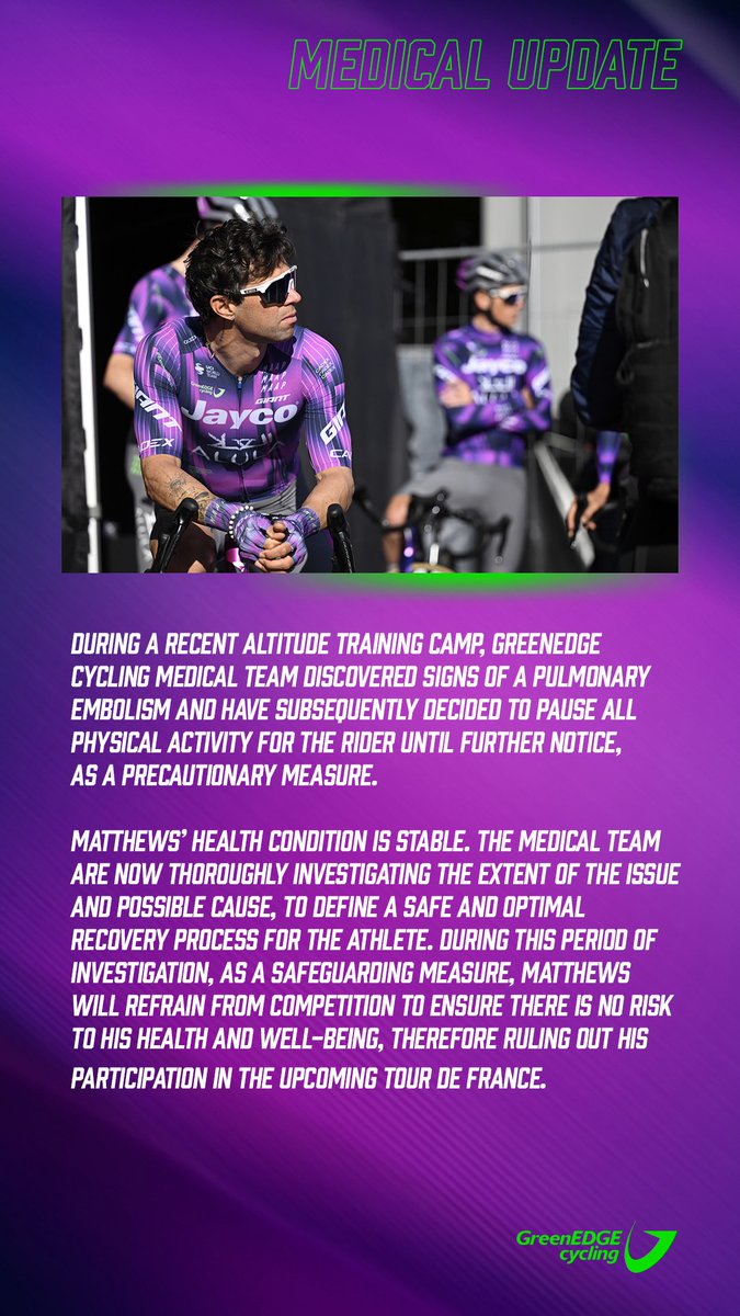 🏥 MEDICAL UPDATE 
regarding Michael Matthews