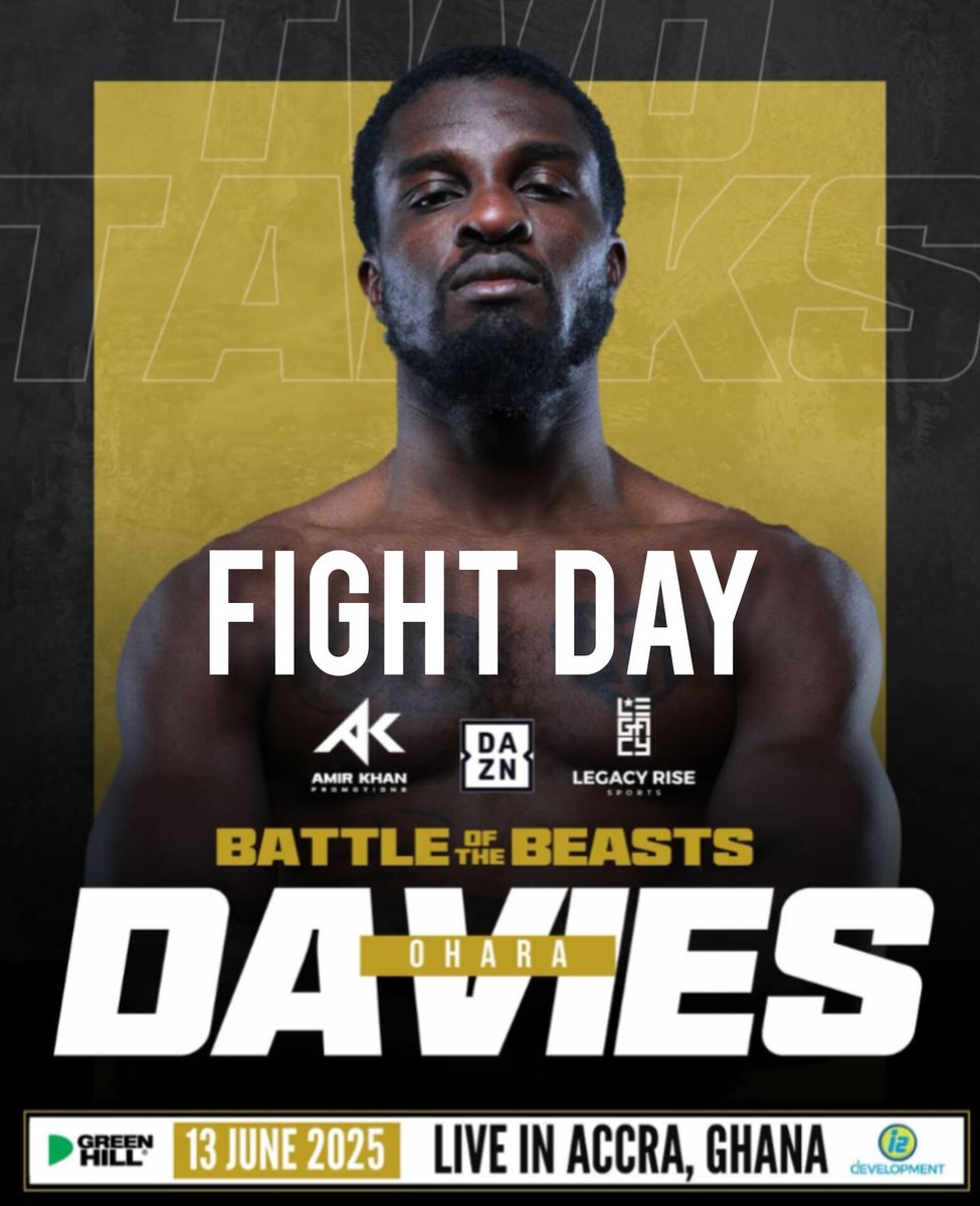 LetsGoManagement (@letsgomanage) on Twitter photo Fight Day!!!
<a href="/OharaDavies/">Ohara Davies</a> Will Co- Headline today as he makes his return in Ghana <a href="/amirkingkhan/">Amir Khan</a> Promotions on a Fantastic stacked card live <a href="/DAZNBoxing/">DAZN Boxing</a> πΊ
Let's Goooooo!!! Fight Day!!!
<a href="/OharaDavies/">Ohara Davies</a> Will Co- Headline today as he makes his return in Ghana <a href="/amirkingkhan/">Amir Khan</a> Promotions on a Fantastic stacked card live <a href="/DAZNBoxing/">DAZN Boxing</a> πΊ
Let's Goooooo!!!