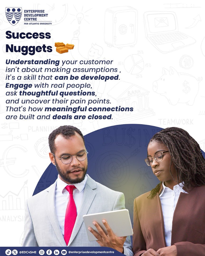 Getting to know your customers isn’t a guessing game, it’s a journey.

Ask questions, listen closely, and connect on a human level. That’s when you find their struggles, solve their problems, and close more deals.
#SuccessNuggets #BusinessTips #ClientFirst #MeaningfulConnections