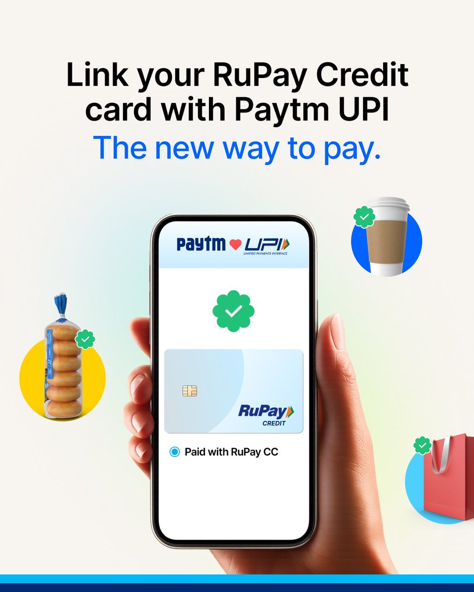 Link your RuPay Credit Card to Paytm UPI and join the smarter way to pay 

Same UPI experience, now with the power of credit. Explore now: p.paytm.me/xCTH/linkrupay… 

#PaytmKaro