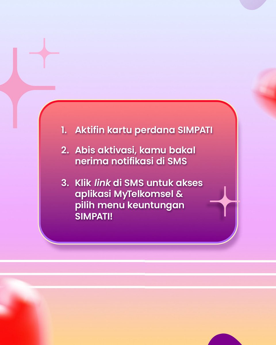 SIMPATI's tweet image. Sayang banget sih kalo belom tau 💔
Padahal benefit-nya buanyak loh!

Mau tau cara dapetinnya? Cek langsung di postingan ini!

Belum punya kartunya? Cus dapetin sekarang!

#SIMPATI #SimpatiTerbaikUntukmu