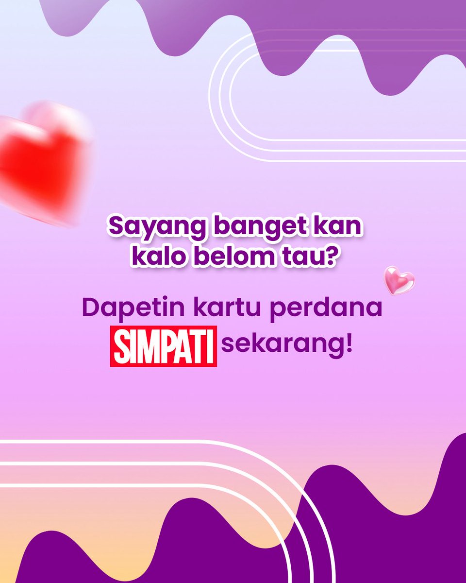 SIMPATI's tweet image. Sayang banget sih kalo belom tau 💔
Padahal benefit-nya buanyak loh!

Mau tau cara dapetinnya? Cek langsung di postingan ini!

Belum punya kartunya? Cus dapetin sekarang!

#SIMPATI #SimpatiTerbaikUntukmu
