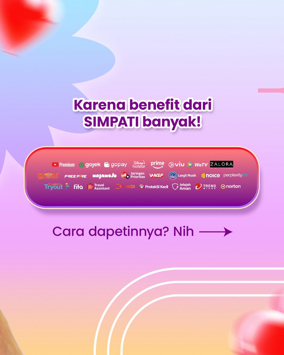 SIMPATI's tweet image. Sayang banget sih kalo belom tau 💔
Padahal benefit-nya buanyak loh!

Mau tau cara dapetinnya? Cek langsung di postingan ini!

Belum punya kartunya? Cus dapetin sekarang!

#SIMPATI #SimpatiTerbaikUntukmu