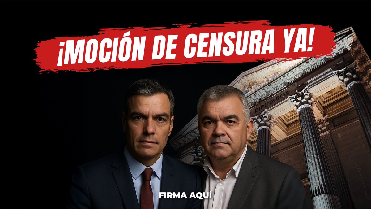 vox_es's tweet photo. ‼️ @Santi_ABASCAL hace un llamamiento a todos los diputados honrados, tengan las ideas que tengan, para impulsar una MOCIÓN DE CENSURA YA.

FIRMA si tú tambi��n estás de acuerdo: 

https://t.co/sopdwBiY2S

🔃 COMPARTE. https://t.co/cWN8Pjq9Op