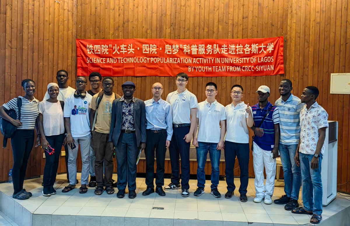 #CRCC’s science outreach team visited the University of Lagos in #Nigeria, showcasing China’s sky train and driverless metro technology, and building a bridge that connects young minds across China and Africa through a shared vision.🚆🌍
#DialogueOfCivilizationsViaPictures