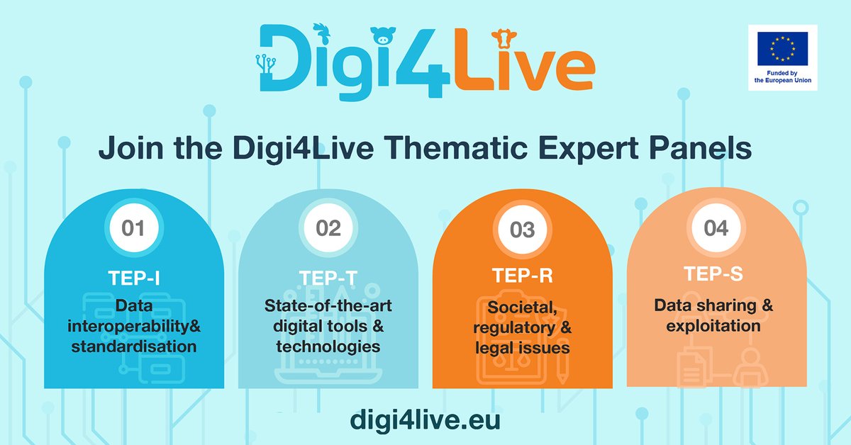 Are you an expert in livestock data, tech or policy?

Join the #Digi4Live Thematic Expert Panels (TEPs) to help drive the digital transformation of livestock farming. 🐄💻✨

📩 Learn more &amp; apply: form.jotform.com/250961882690063

#LivestockInnovation #HorizonEurope #ResearchImpactEU