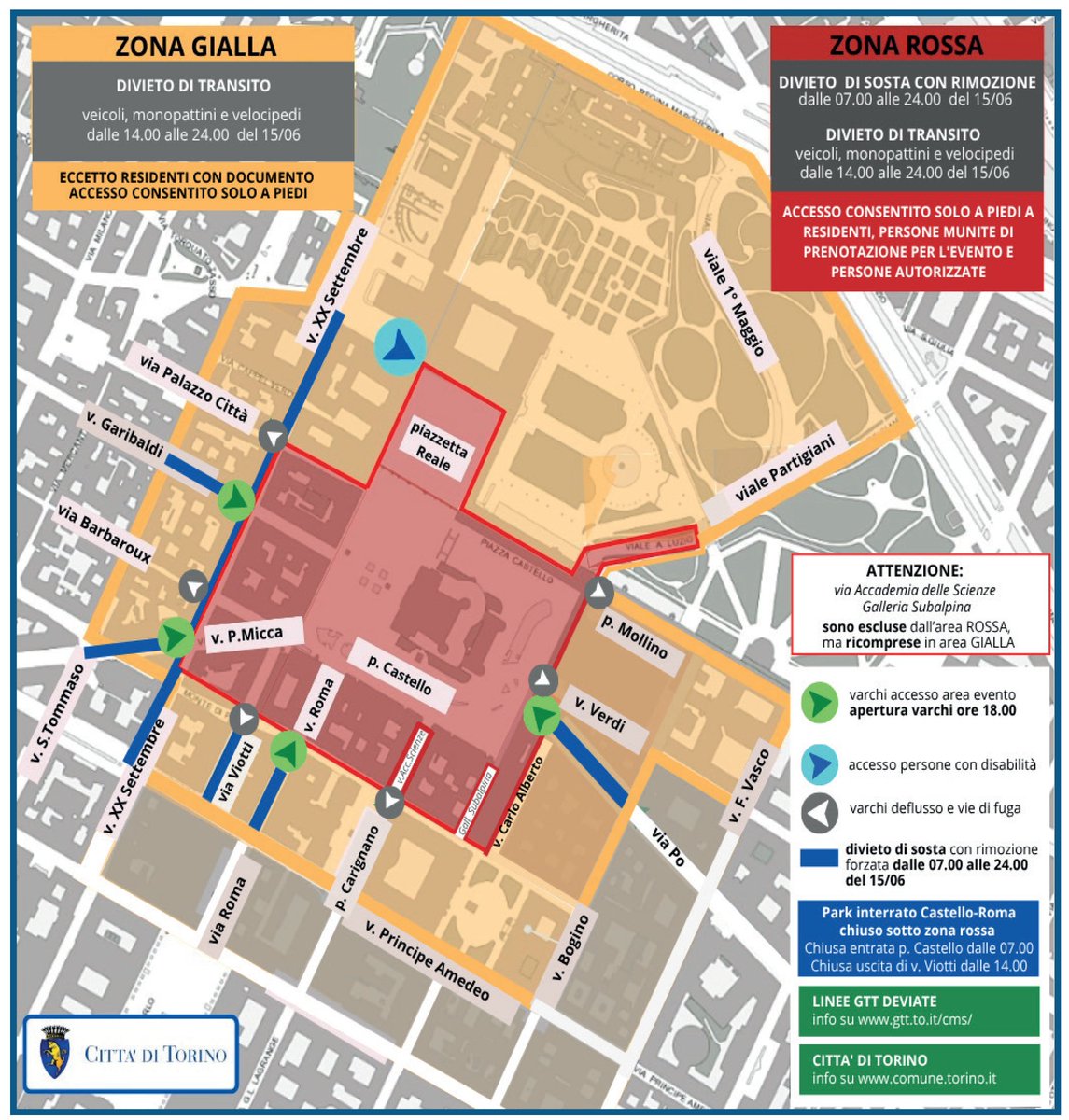 🚧 Domenica 15/6 𝘃𝗶𝗮𝗯𝗶𝗹𝗶𝘁𝗮̀ 𝗺𝗼𝗱𝗶𝗳𝗶𝗰𝗮𝘁𝗮 in centro per il concerto Kiss Kiss Way 2025 in piazza Castello (dalle 20:45).

❗️Dalle 14: chiusure, divieti di sosta (dalle 7) e transito, deviazioni bus e metro.

🔗 Tutti i dettagli 👉 comunicatistampa.comune.torino.it/2025/06/concer…