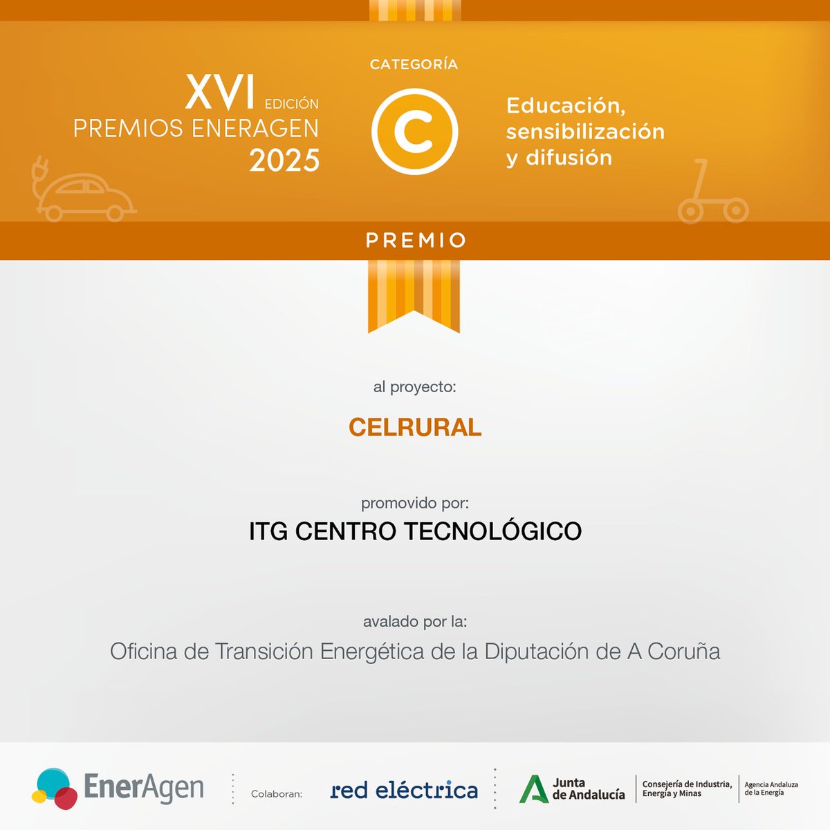 EnerAgen (@eneragen) on Twitter photo 🥇La mejor iniciativa de educación, sensibilización y difusión de la #transiciónenergética en los #PremiosEnerAgen 2025 ha sido <a href="/CELRURAL_Poctep/">CELRural_POCTEP</a>, un proyecto promovido por ITG Centro Tecnológico
Si quieres saber en qué consiste y conocer más a premiados➡️premios.eneragen.org 🥇La mejor iniciativa de educación, sensibilización y difusión de la #transiciónenergética en los #PremiosEnerAgen 2025 ha sido <a href="/CELRURAL_Poctep/">CELRural_POCTEP</a>, un proyecto promovido por ITG Centro Tecnológico
Si quieres saber en qué consiste y conocer más a premiados➡️premios.eneragen.org