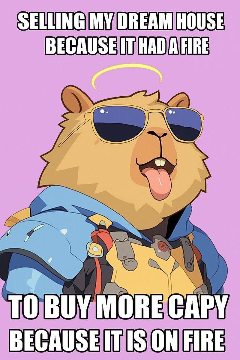 furkastronomy's tweet image. 🔥 My dream house had a fire…
So I sold it to buy more $CAPY — cuz it’s the real one on fire 😎

@Capygoio #CapyMemeContest