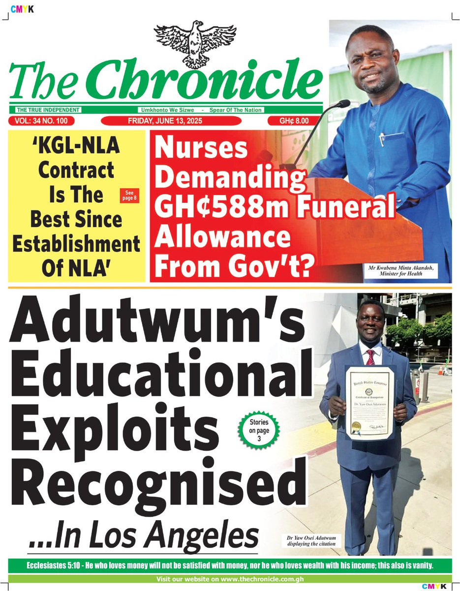 Friday, June 13, 2025

#TheChronicle
 #ghanaianchronicle 
#TheChroniclefrontpage