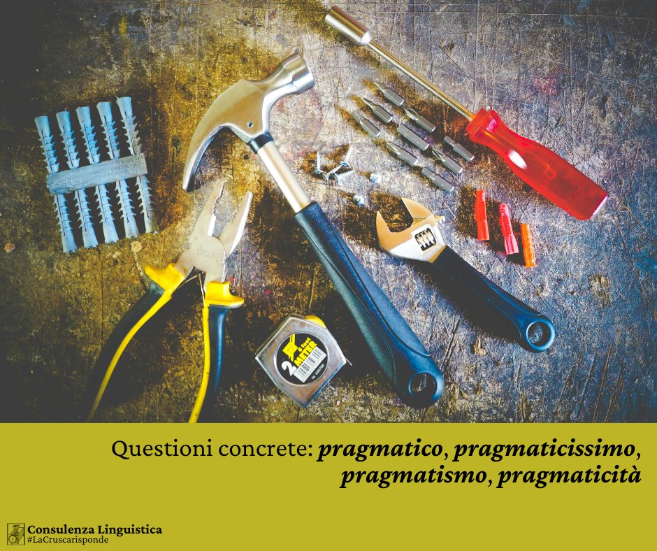Alcuni ci interrogano sull’esatta accezione di "pragmatico" e sulla sua possibilità di formare derivati, e noi rispondiamo: bit.ly/pragmatico_Cru….