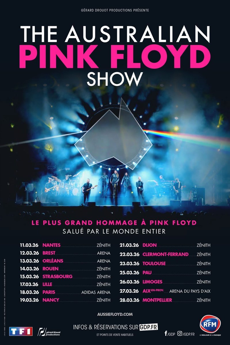 Our French 2026 tour is now on sale! We’ll be back with our Greatest Hits 26 tour next year. Get your tickets now at aussiefloyd.com/tour-dates

#aussiefloyd #pinkfloyd #australianpinkfloyd