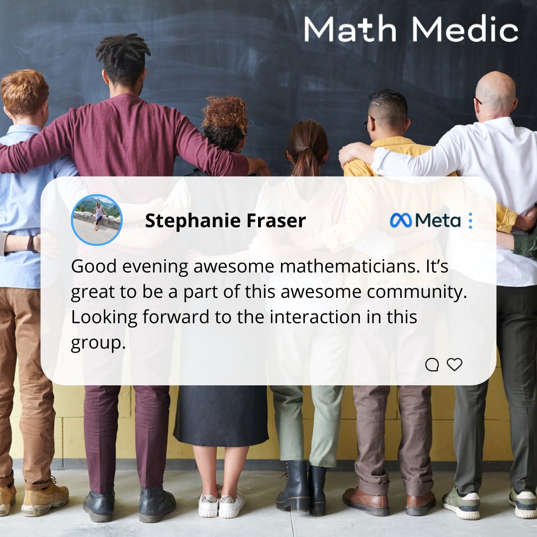 MathMedic's tweet image. ,
We have a whole community of math educators who regularly support each other with advice and resources. Stephanie just joined (we're so glad you're here), and so should you! Join the Math Medic Teacher Community on Facebook today! Link in bio. #MathMedic #iteachmath #MTBoS