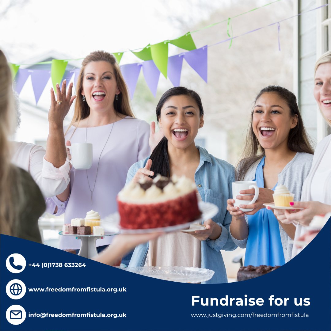 Put the FUN back into FUNdraising by holding a coffee morning at school, church or work. Delicious treats, good company and supporting a great cause: f.mtr.cool/ywyvwgiunk

#fundraiseforcharity #fundraiseforfreedomfromfistula