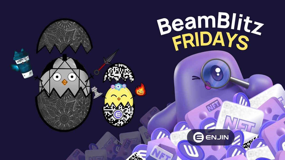 ⚡️ A new BeamBlitz QR has landed

Featuring freshly hatched Rich Chicks from OG Enjin creator <a href="/Sonate008/">𝔖𝔬𝔫𝔞𝔱𝔢🌙</a>'s latest collection on <a href="/nft_io/">NFT.io</a>! 🐣

Spot the hidden Beam QR code hidden on one (or maybe two!) of Enjin's social channels, scan it with your Enjin Wallet app