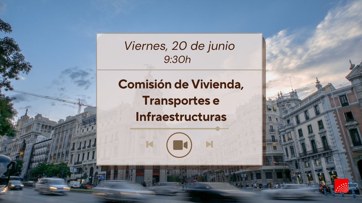 🔴 #EnDirecto Sesión de la Comisión de Vivienda, Transportes e Infraestructuras de la @AsambleaMadrid.

📄 Orden del día: tinyurl.com/yuyezpk4
⏯ Directo: mediateca.asambleamadrid.es/live
👥 Composición: vitrai-xiii.asambleamadrid.es