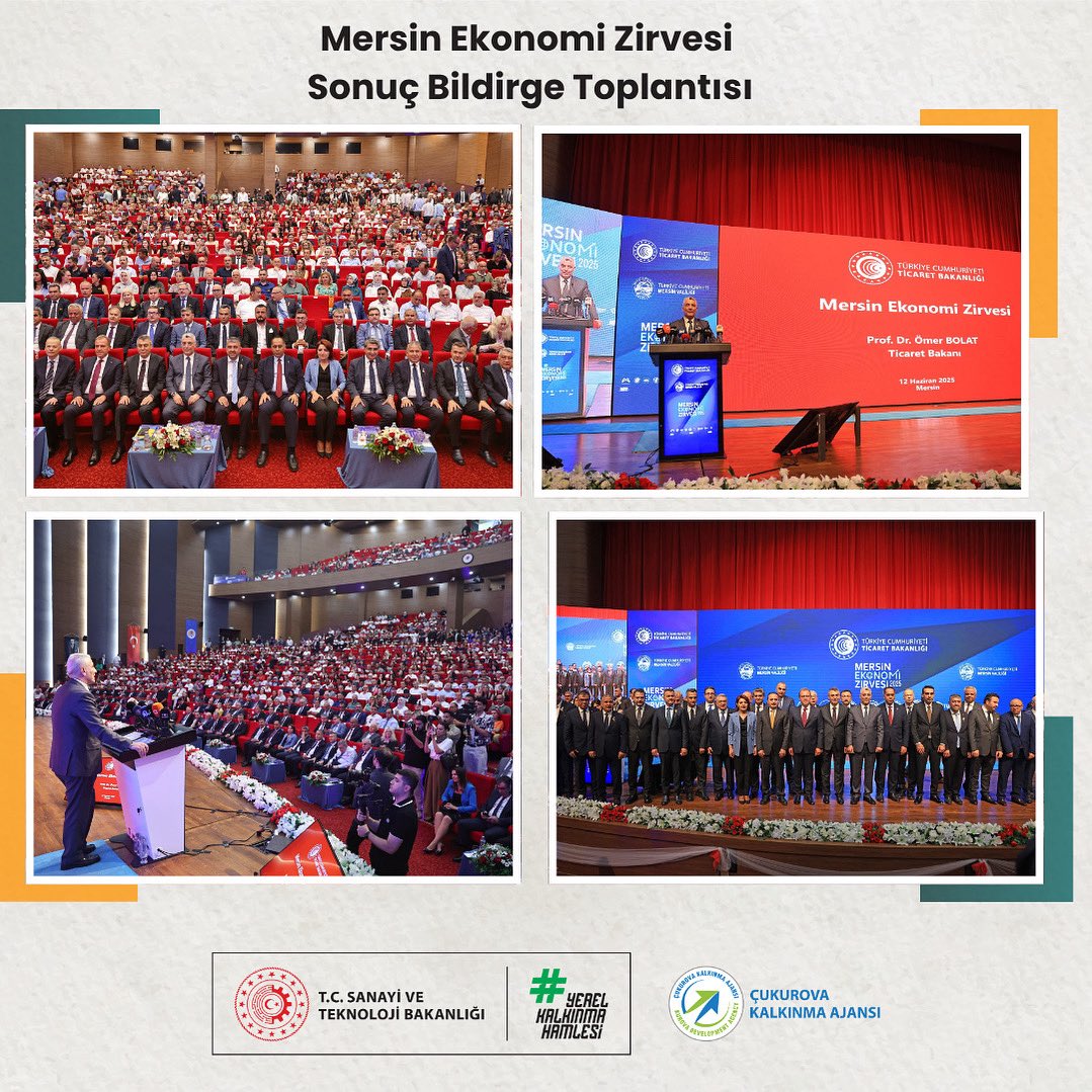 Mersin Ekonomi Zirvesi, Ticaret Bakanımız Sayın Prof. Dr. Ömer Bolat’ın teşrifleriyle gerçekleştirildi.

Ticaret Bakanlığı himayesinde, Mersin Valiliği koordinasyonunda; Çukurova Kalkınma Ajansı, Mersin Ticaret ve Sanayi Odası, Mersin Ekonomi Platformu, Mersin Ticaret Borsası,