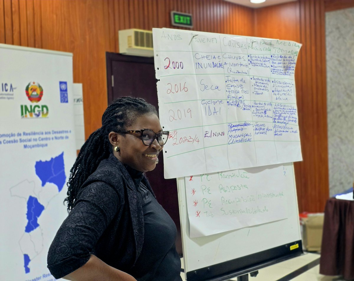 In Chimoio, #Mozambique, <a href="/UNDP/">UN Development</a> , #KOICA, &amp; #INGD launched the 2nd ToT to boost #resilience &amp; #socialcohesion!
Focus:
✅Disaster preparedness
✅Climate resilience
✅50% women in LDRM Committees
Read More: shorturl.at/MXa87