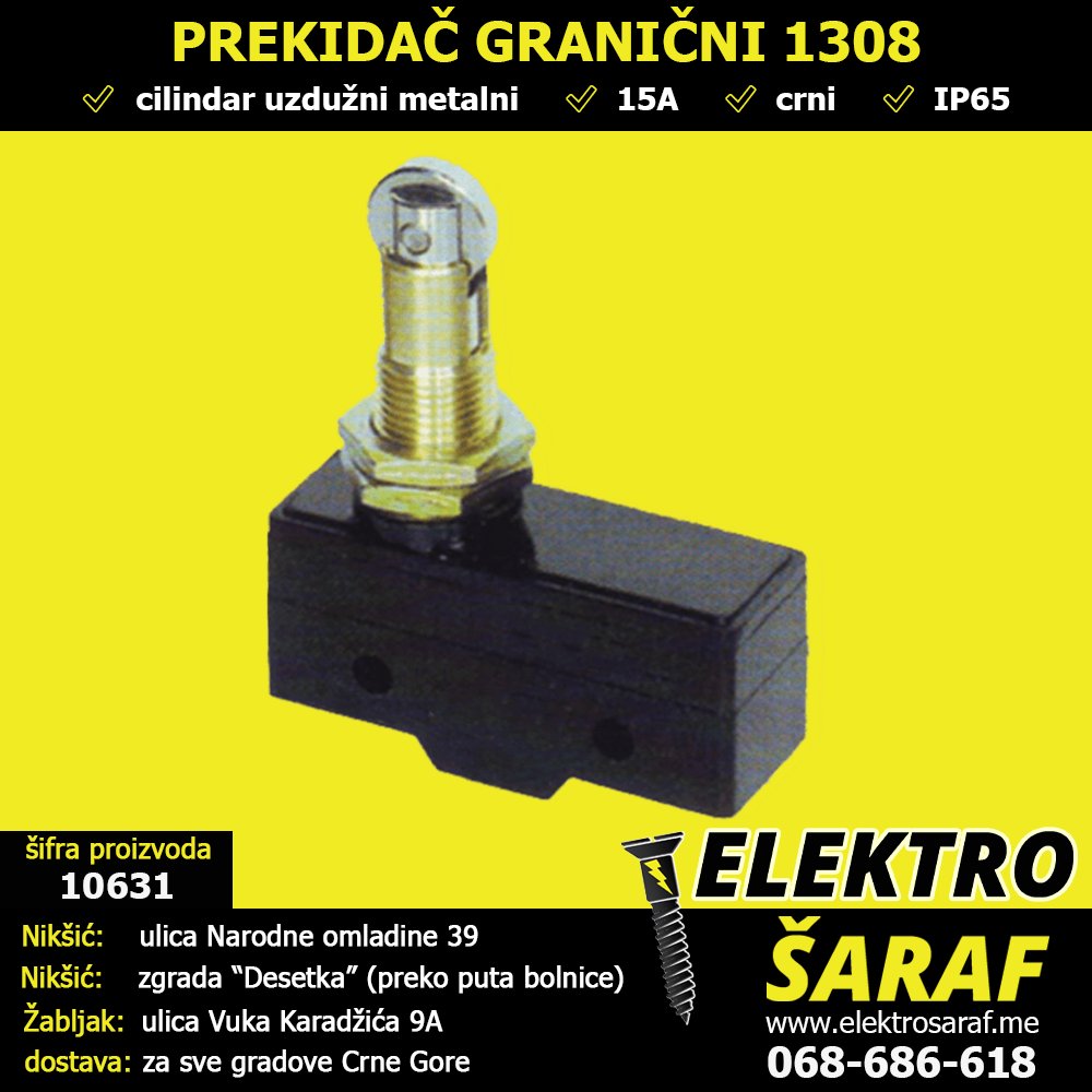ELEKTROSARAF's tweet image. 🟡 PREKIDAČ GRANIČNI 1308 🟡
tinyurl.com/68ku63d7
#prekidač #prekidači #granični #krajni #cilindar #uzdužni #metalni #IP65 #crni #Nikšić #Žabljak #CrnaGora #elektromaterijal #elektro #rasvjeta #LEDrasvjeta #šrafovskaroba #brave #alati #boje #lakovi #ELEKTROŠARAF #TRGOTEHNA