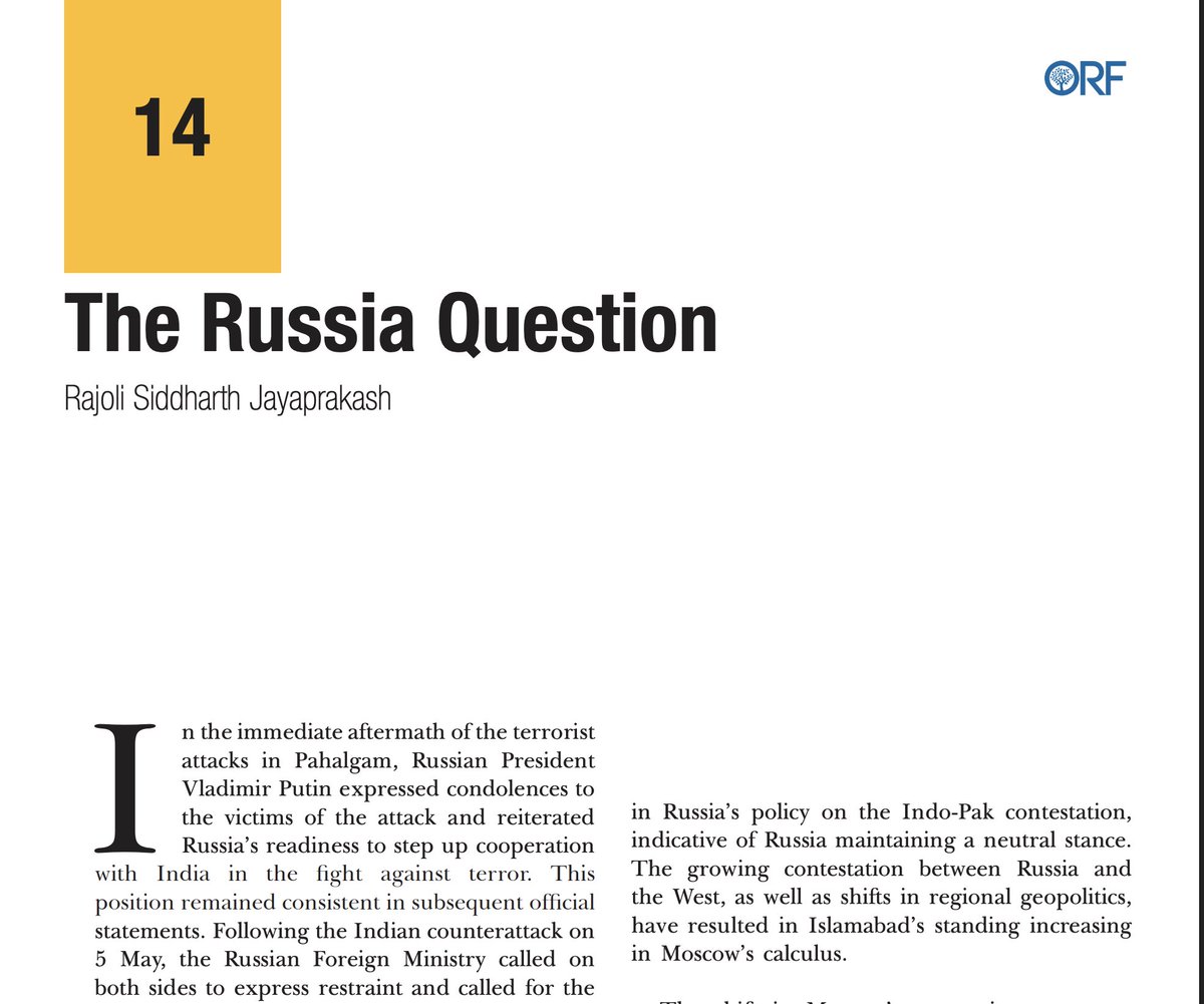 Elated to have contributed to a compendium edited by Prof. Harsh V. Pant and  <a href="/SameerP_IND/">Sameer Patil, PhD</a>  titled 'In the Aftermath of Operation Sindoor: Escalation, Deterrence, and India-Pakistan Strategic Stability'.

orfonline.org/research/in-th…