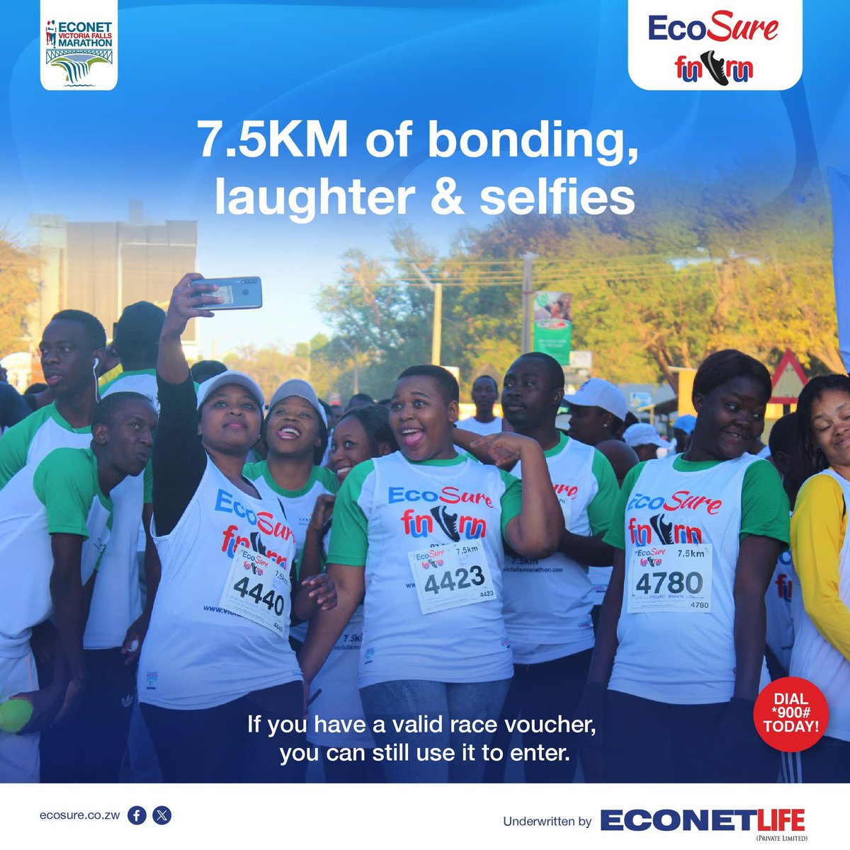 Not just a run, it’s a memory-making mission!

Get ready for high-fives, group selfies, nonstop laughter, and maybe even a surprise splash or two! 

 Got a voucher? Redeem it now at: vicfallsmarathon.com

#VicFallsMarathon2025 #VictoriaFallsMarathon