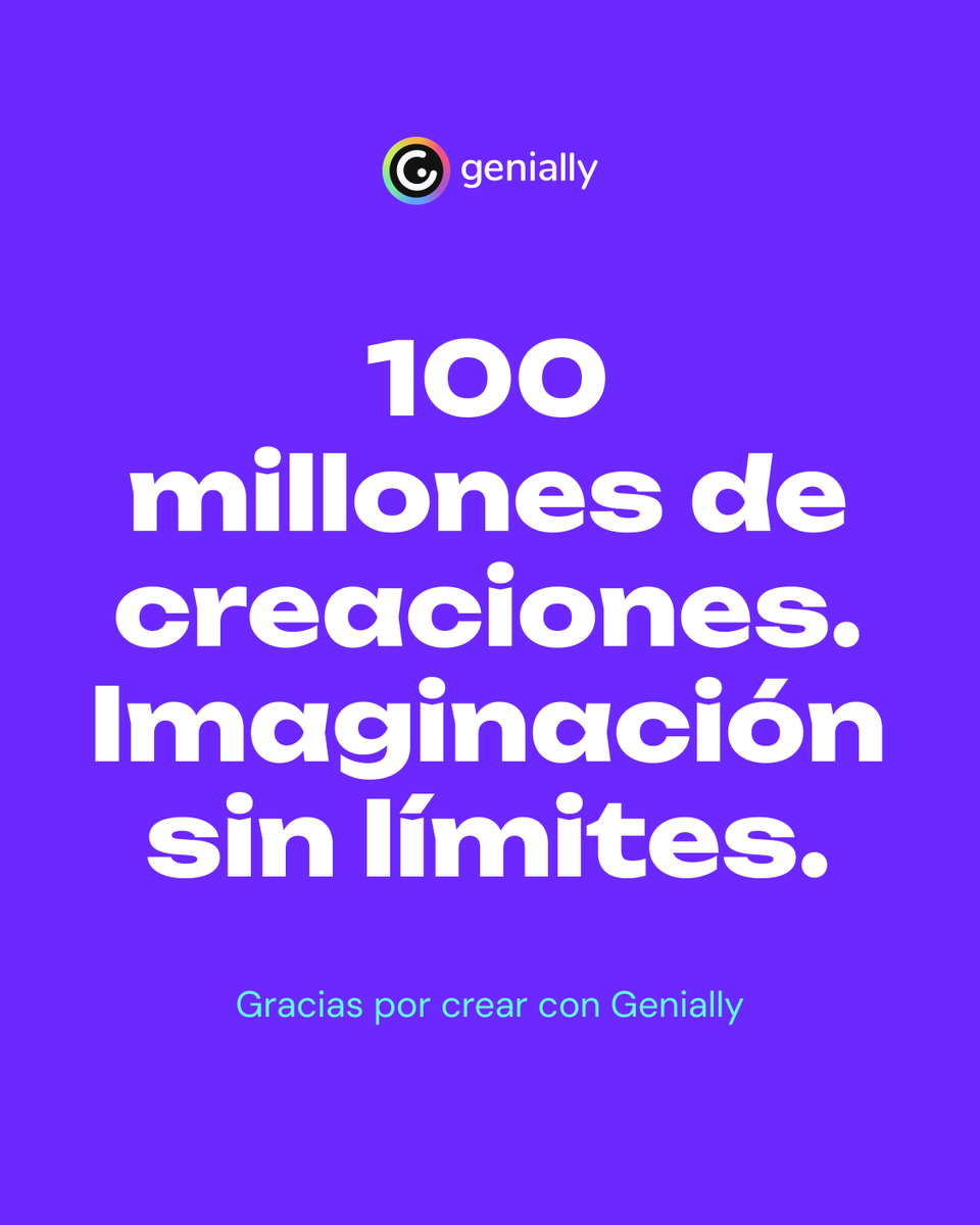 Ya son más de 100 millones de creaciones hechas con Genially😲 ¡Nos encanta que nuestra herramienta os haya ayudado en la creación de experiencias interactivas y gamificadas! Y si además ha reducido costes y plazos, pues mejor🫶

¡Vamos a por muchas más!