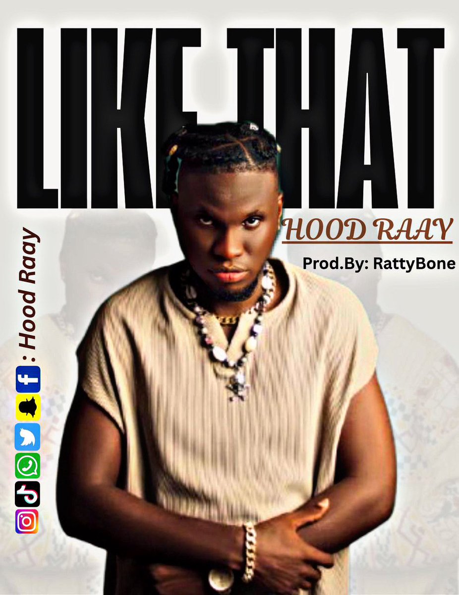 Hood_raay's tweet photo. The Moment we waiting for is finally here guys!! 

My New Jam #LikeThat is now Available on all digital platform!! Cc @RattyBone @Mikypool4u2c 

Link in my bio 🙏 #HoodRaay #NewSingle #Stream #itunes #Spotify #AudioMack https://t.co/CR8ADSycMS