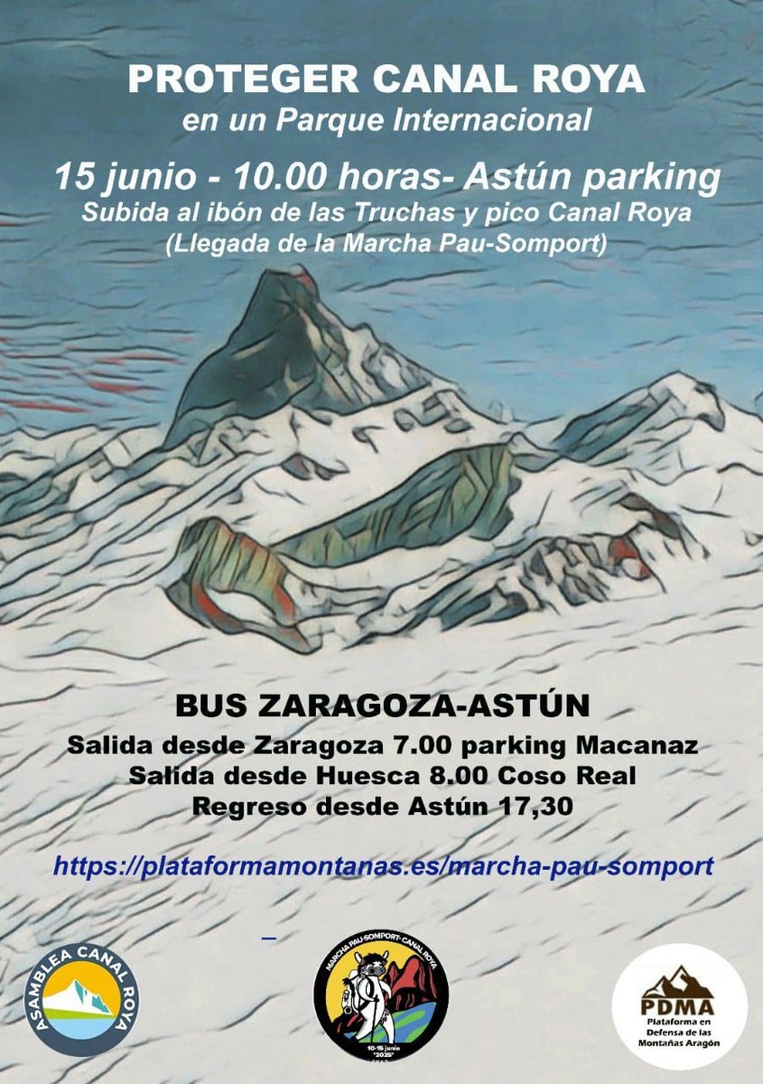¡Volvemos a la Canal Roya!
De momento aún no la han protegido de hierros, telesillas o telecabinas, carreteras, dinamita, edificios, cables y líneas eléctricas, hormigón, especulación...
Si queremos desarrollo y que sea sostenible, pues
¡Canal Roya-Anayet, Parque Natural!
¡Vente!