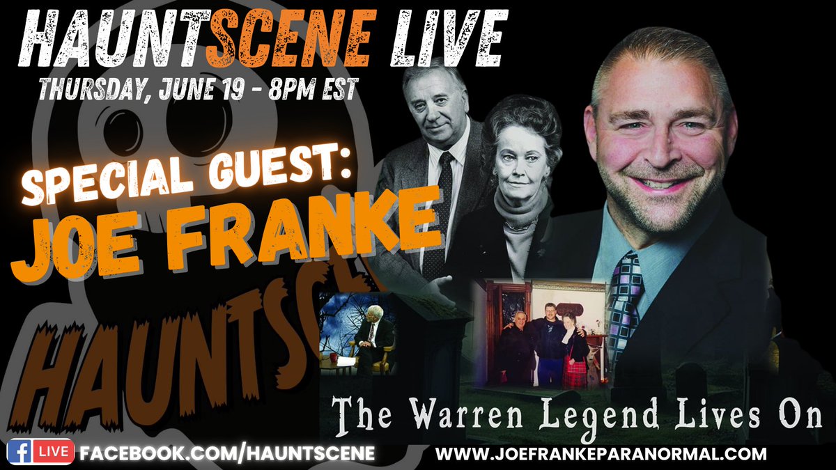 We're back next week on THURSDAY NIGHT at 8pm EST with JOE FRANKE!  Check out joefrankeparanormal.com - can't wait to chat with him!