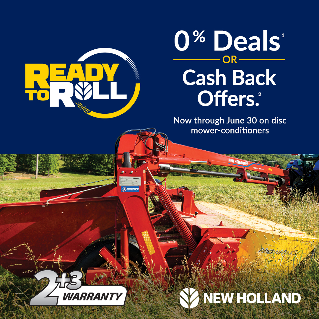 Save big on the reliability, power and ease of New Holland Discbine® disc mower-conditioners with our amazing new deals. Upgrade today! 4033735554