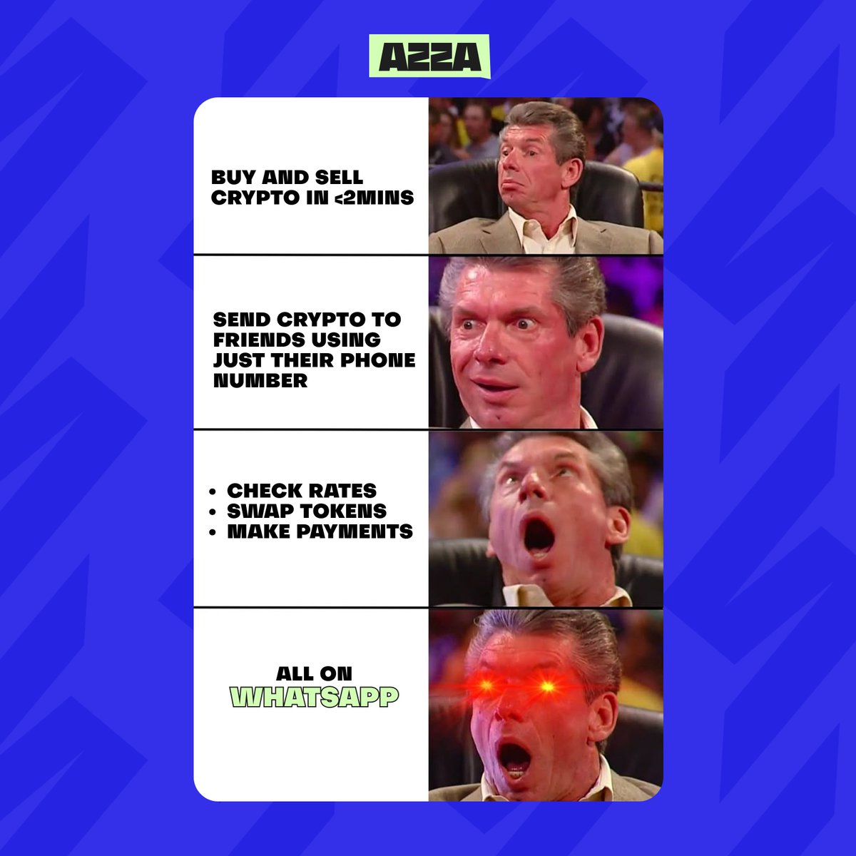 You don’t need multiple apps to manage your crypto.
You just need Azza⚡️on WhatsApp.
Try it now: bit.ly/AzzaAiAgent