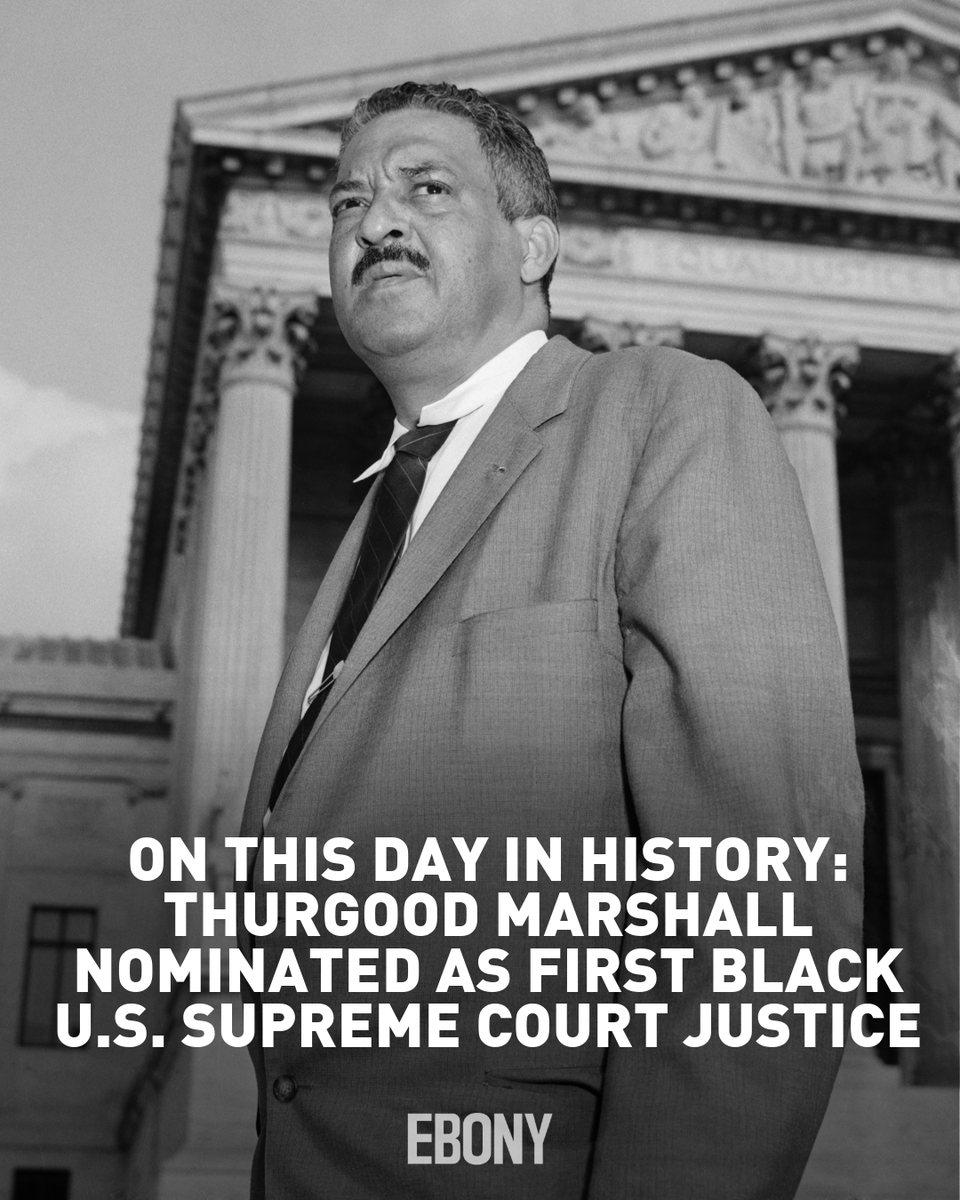 On June 13, 1967, Pres. Lyndon B. Johnson nominated Thurgood Marshall to the Supreme Court. After a heated debate, the Senate confirmed him on Aug. 30. Two days later, he was sworn in as the first Black justice in U.S. history.
📷: Bettman/Getty