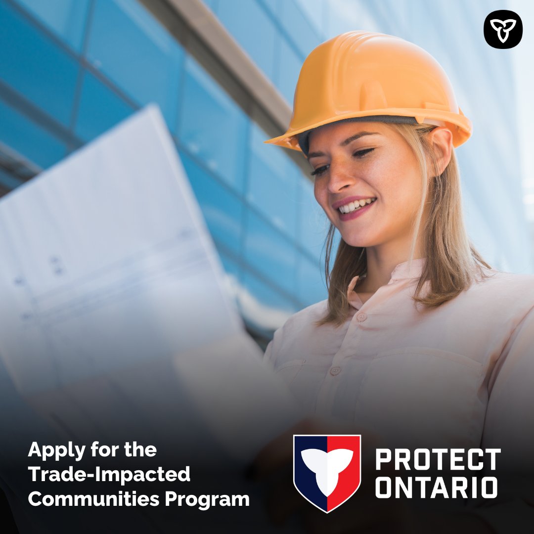 Has your community or industry been impacted by U.S. trade tariffs?

Ontario’s Trade-Impacted Communities Program is here to help you navigate and respond to challenges caused by U.S. trade disruption.

Apply today: ontario.ca/page/trade-imp…