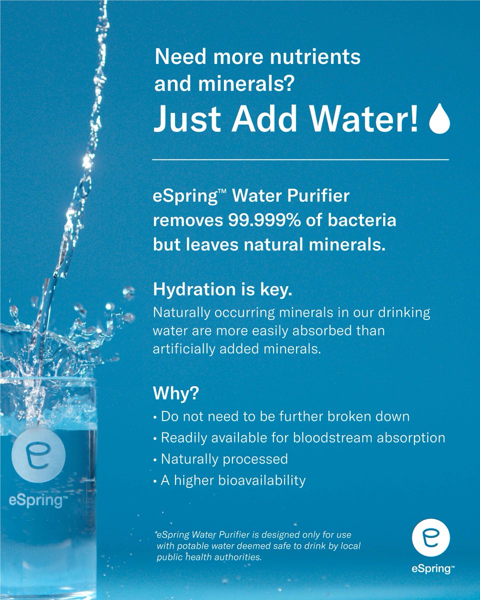 Amway's tweet image. Did you know that the water you’re drinking could have naturally occurring minerals like sodium and chloride? 💧

These minerals provide our bodies with vital electrolytes, and they’re easier to absorb when they occur naturally vs. when they’re artificially added 🙌

#Amway