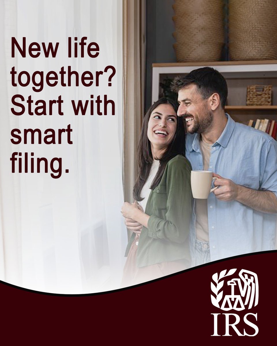 Just married? #IRS has resources to help you understand tax changes for newlyweds, including filing status and deductions. ow.ly/gQh150VJ6oL