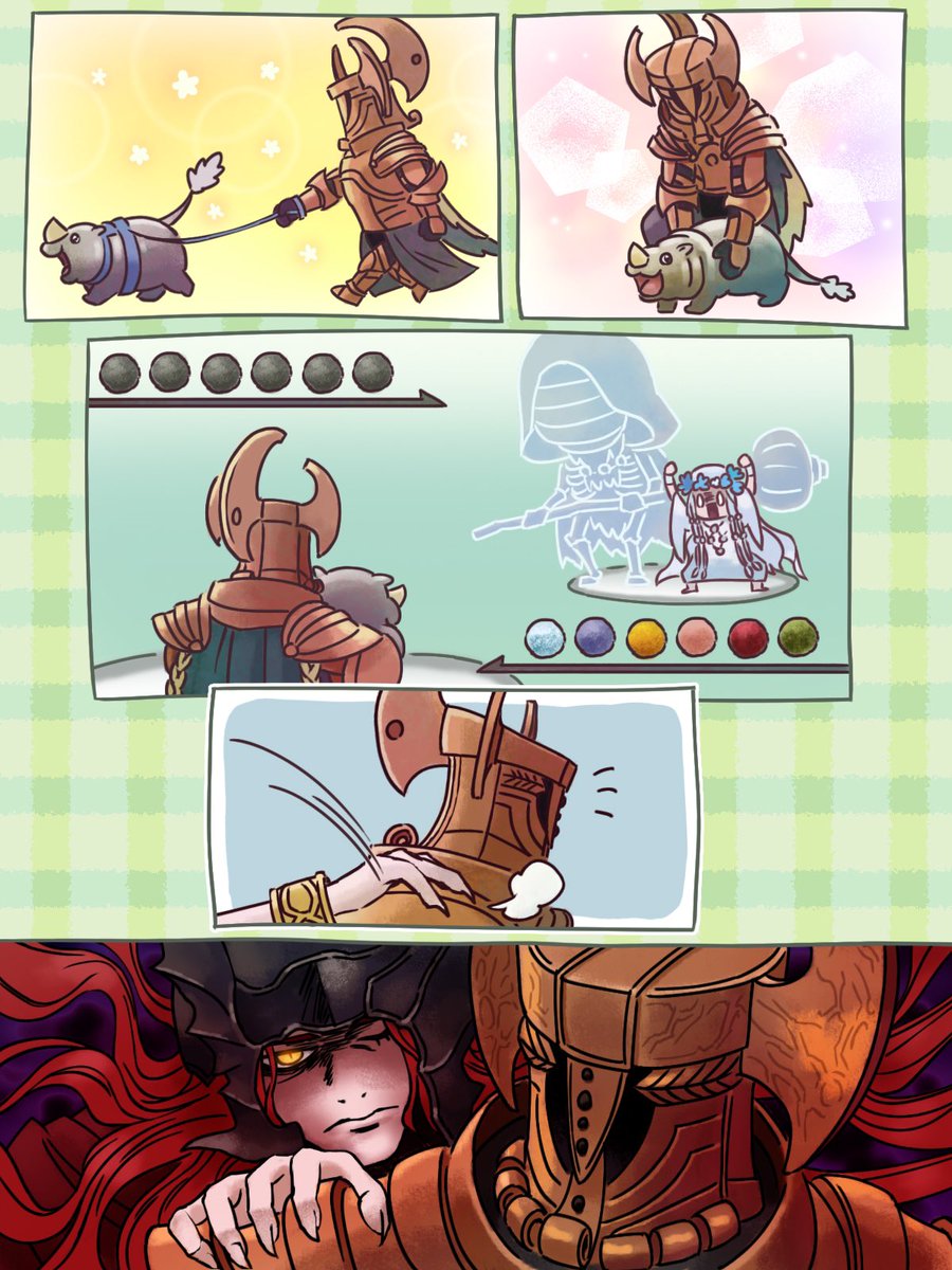 カバと言ったらこの人のイメージだったので、なに坩堝とタッグ組んでんのやという思いと
坩堝は坩堝で大好きなので
なんか気持ちが板挟みになった結果出来たマンガ🙄
#EldenRingNightreign