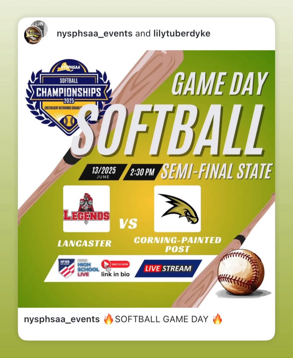 Game day! We take on Corning-Painted Post in a semi final matchup at 2:30!