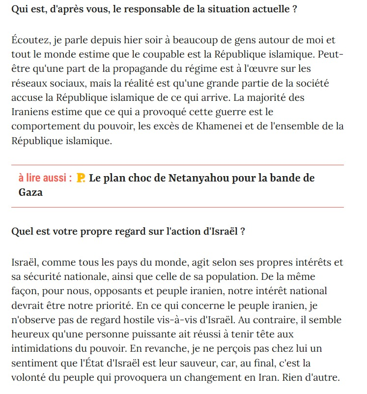 Témoignage saisissant depuis Téhéran après les frappes israéliennes. Le régime des mollahs est bien plus détesté qu’on ne le croit. Israéliens et Iraniens, proches par l’histoire et la culture, sont aujourd’hui séparés par une idéologie fondée sur la haine.