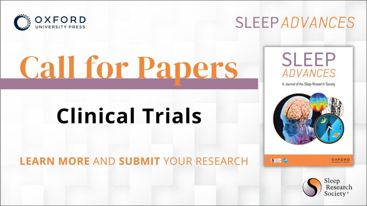 Oxford Journals (@oxfordjournals) on Twitter photo 📢 Calling all sleep researchers! Feeling inspired after #SLEEP2025? SLEEP Advances, one of the <a href="/sleepjournals/">SLEEP and SLEEP Advances</a>, is accepting clinical trials submissions. Publish your work with SLEEP Advances and shape the future of #SleepScience.
Submit today: oxford.ly/4jMzfuT 📢 Calling all sleep researchers! Feeling inspired after #SLEEP2025? SLEEP Advances, one of the <a href="/sleepjournals/">SLEEP and SLEEP Advances</a>, is accepting clinical trials submissions. Publish your work with SLEEP Advances and shape the future of #SleepScience.
Submit today: oxford.ly/4jMzfuT